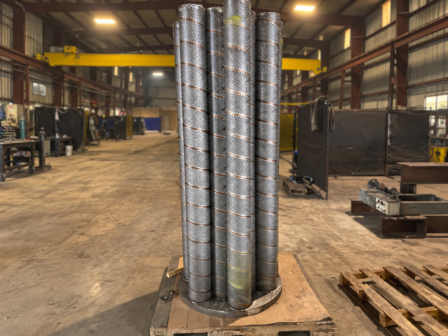 Custom perforated filter housing internals fabricated by HPD