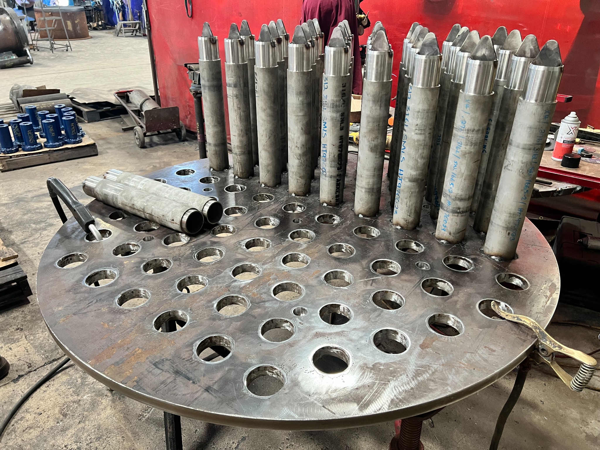 Custom perforated basket and internal fabrication